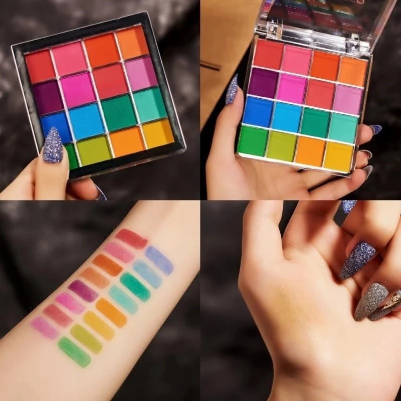 45% OFF 16Colors Eye Shadow Palette Colorful Artist Shimmer Glitter Matte Pigmented Powder Pressed Eyeshadow