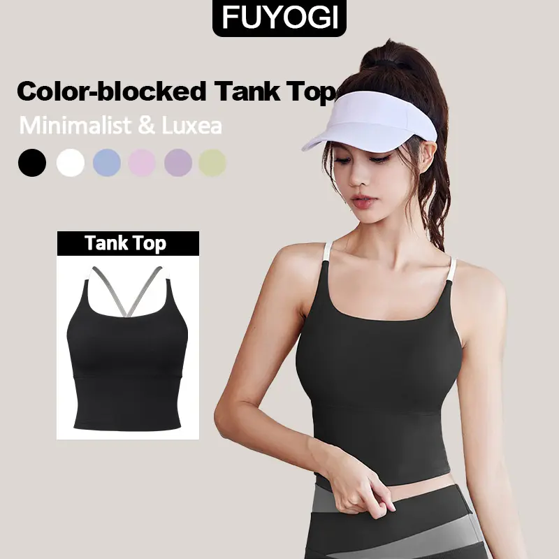 47% OFF FUYOGI Women's Sports Bra Color-blocking Cross Built-in Bra Breathable Comfortable and Soft Exercise