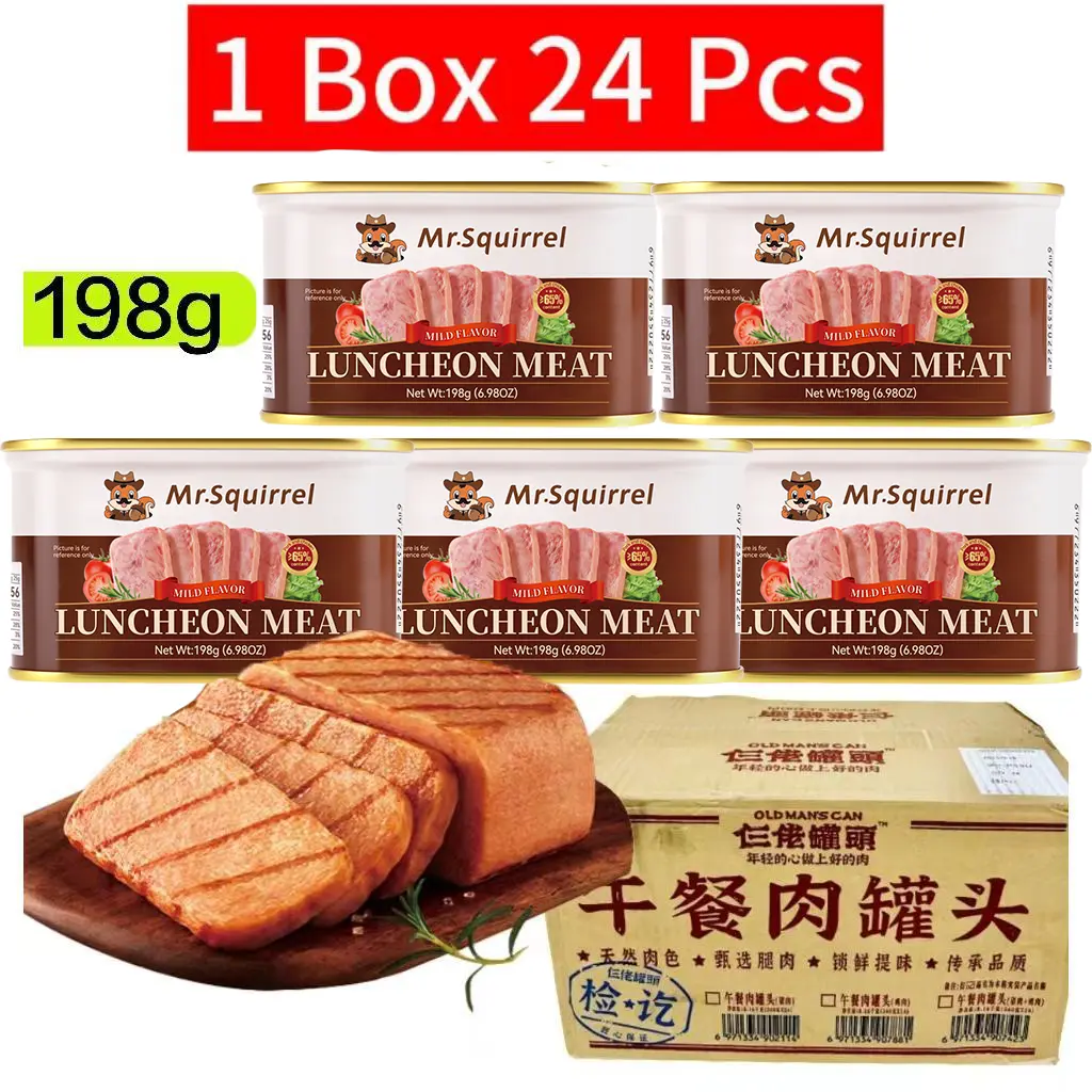 50% OFF Mr. Squirrel-Luncheon Meat 24 PCS(1 BOX)  198g grams Premium Luncheon Meat Ready-to-Cook