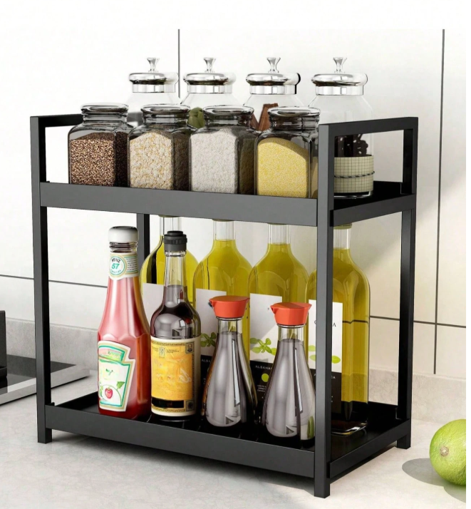 25% OFF 1pc Kitchen Storage Rack, 2-Layer Countertop Shelf - Portable Desktop Organizer, Multifunctional Coffee Counter Shelf, Office Organizer, Suitable For Home Decor, Cosmetics