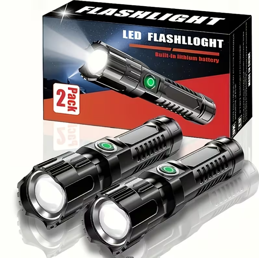 47% OFF 2 High-Power Zoom Flashlights, Outdoor Multi-Functional Portable Mini Retractable Zoom Lights for Home Use, Camping Gear, Outdoor Flashlight, Portable Flashlight, Mini Flashlight, Durable Construction, Sturdy Build, Bright Beam, Adjustable Focus