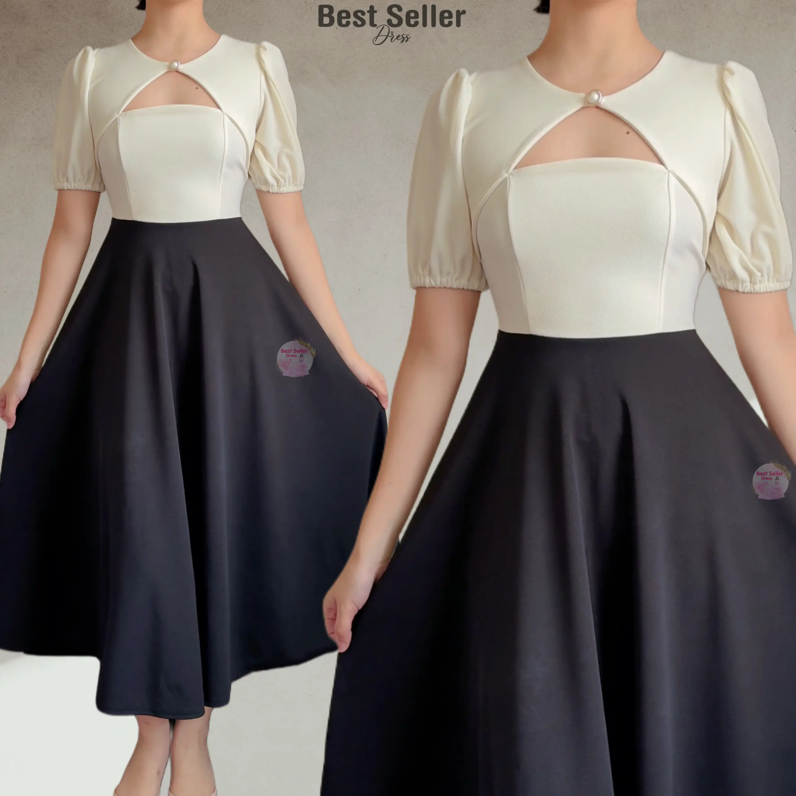 23% OFF BSD Best Seller Dress Harmony (XS-4XL) Cape Puff Sleeves Maxi Dress with One Side Pocket  Womenswear Casual