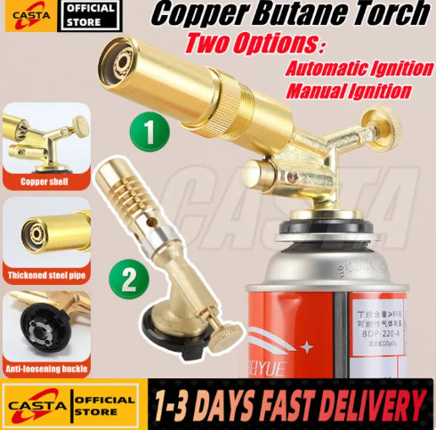 48% OFF Gas Torch Flame Tool Copper Butane Torch Head Professional Culinary & Grilling Tool with Wind Resistant Flame for BBQ & Soldering - Charcoal & Campfire Torch (Fuel Not Included)