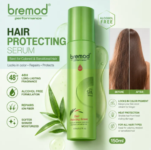 54% OFF Bremod Hair Protecting Serum 150ml - For Colored & Sensitized Hair, 48H Long Lasting Scent, Non-Greasy, Heat Protection Spray BR-T1015