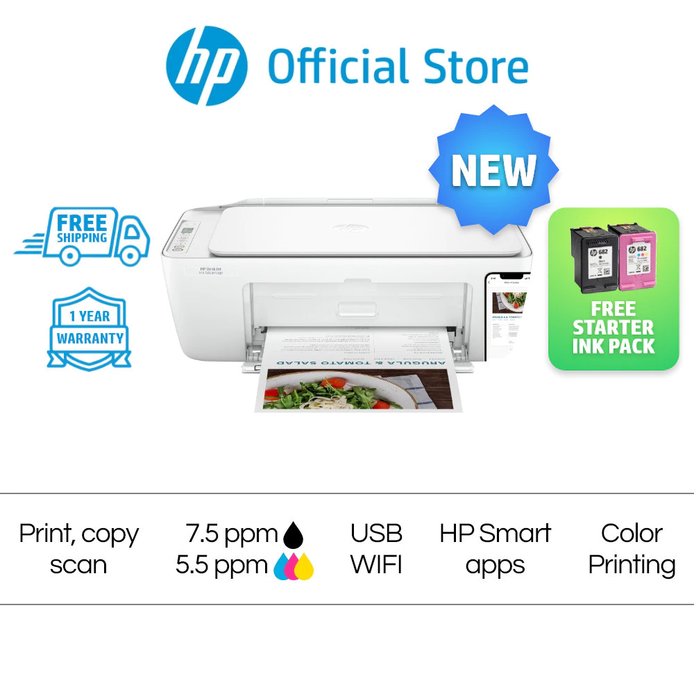 32% OFF HP Deskjet/InkJet 2336/2875,A4 Color Printer,3 in 1,Scanner,Xerox,Mini,Portable,Photo