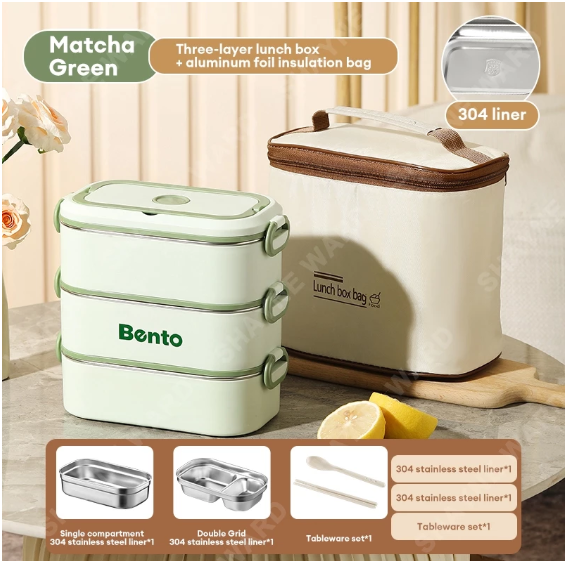 Save Php305 for 3 Layer SS Bento Lunch Box w/ Bag