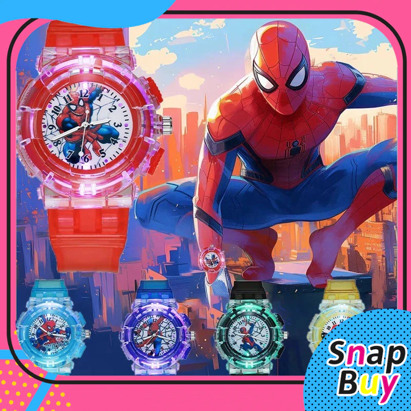 67% OFF Spiderman Watch LED Light Kid's Watch for Boys Girls Students Kuromi Melody Colorful Quartz Watch