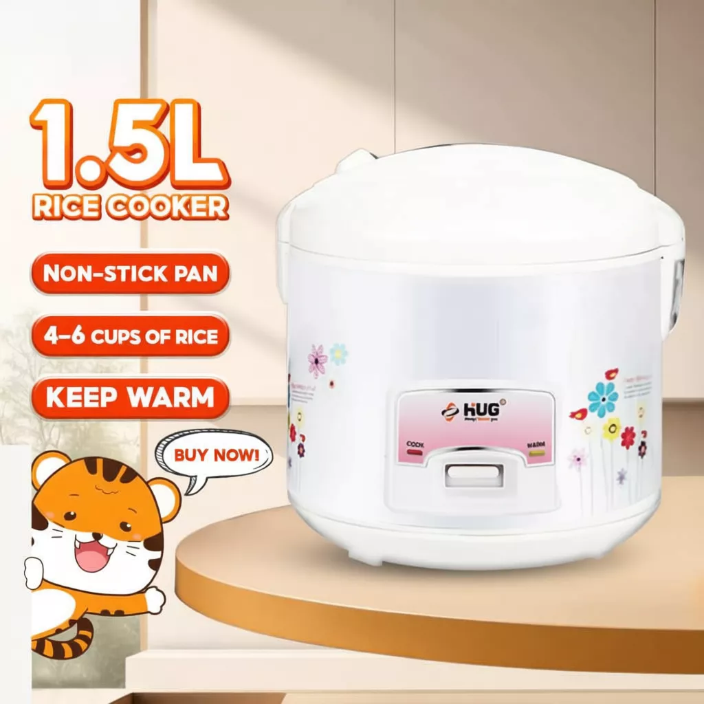 54% OFF HUG 1.5L 3L Non-stick Rice Cooker Jar Type with Steamer Rice Spoon and Measuring Cup