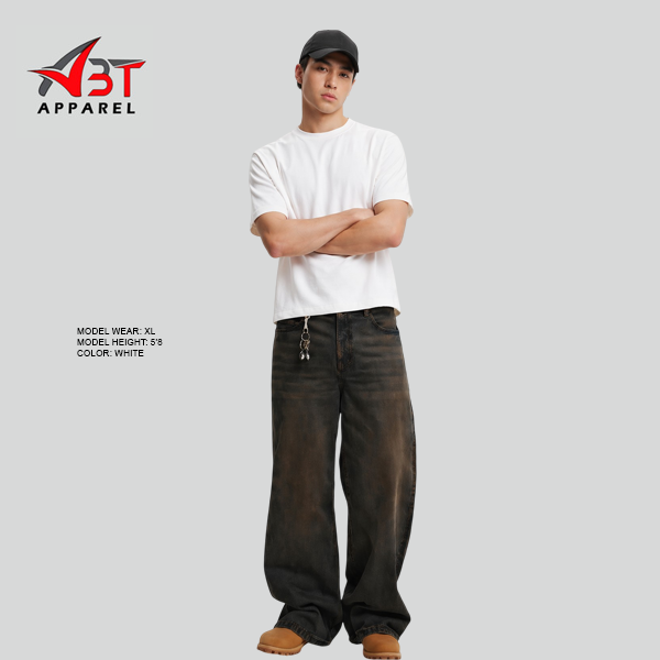 75% OFF ABT Heavy Weight Boxy Cropped Shirt for Men Plain Basic Round Neck Top Shirts Trendy Casual OOTD