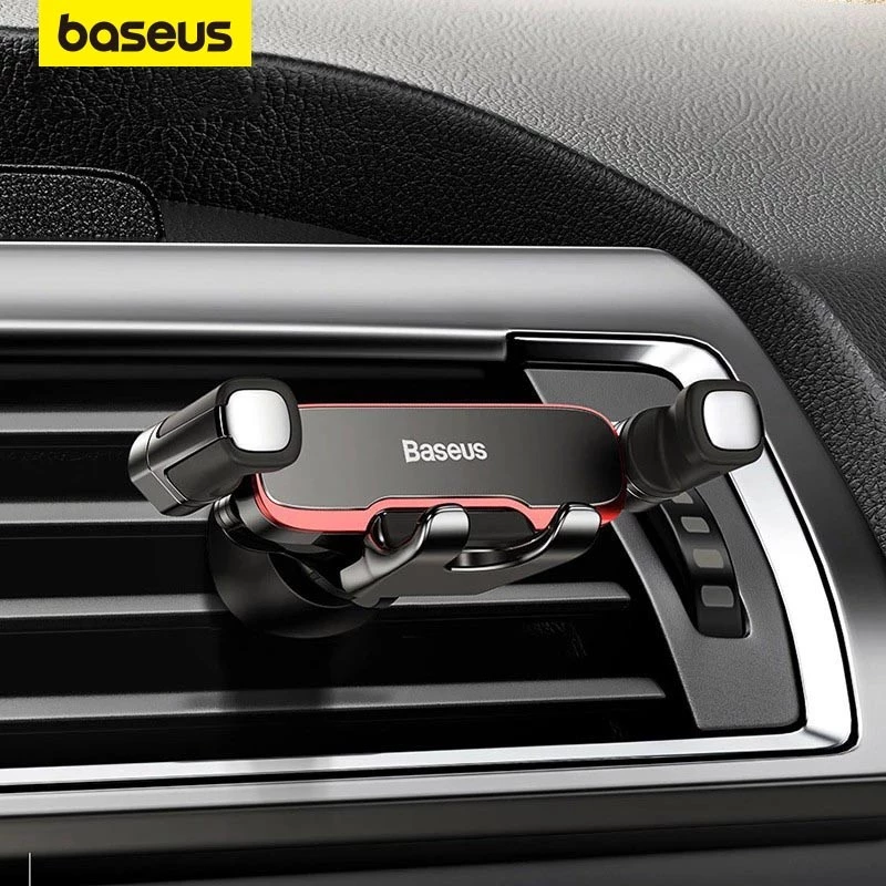 57% OFF【24-Month Warranty】Baseus Car Phone Holder for Car Air Vent Mount Cell Phone Support For 4.7-6.5 Inch for Samsung Metal Gravity