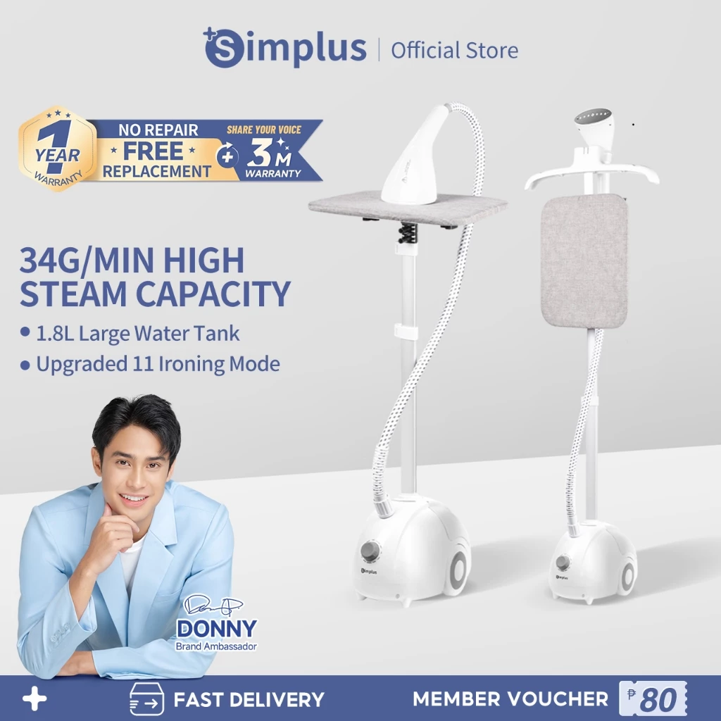 Simplus Garment Steamer Household Vertical Steamer for Clothes 2 in 1 Dry and Steam