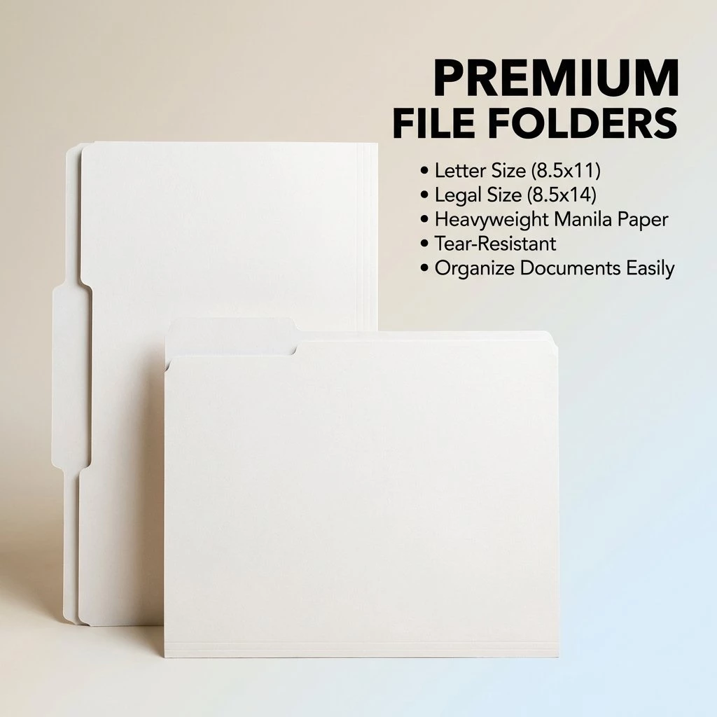 48% OFF 100pcs White File Folders 14-Point Thick for Document Protection(Short/Long)