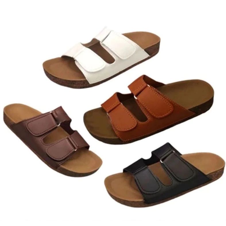 36% OFF New Slippers Women Frosted Cork Sandals Non-Slip Think Bottom COUPLE