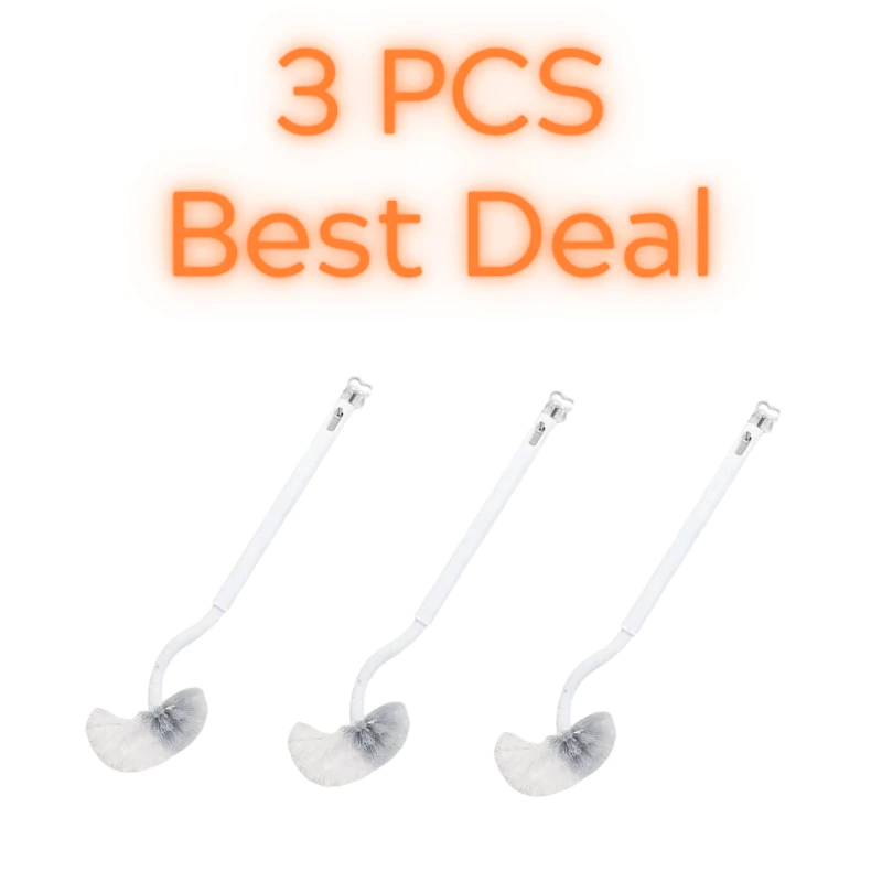 32% OFF 3PCS Toilet Brush Long-Handled Soft Bristles Brush Quick Drying Bathroom Corner Cleaning Tool