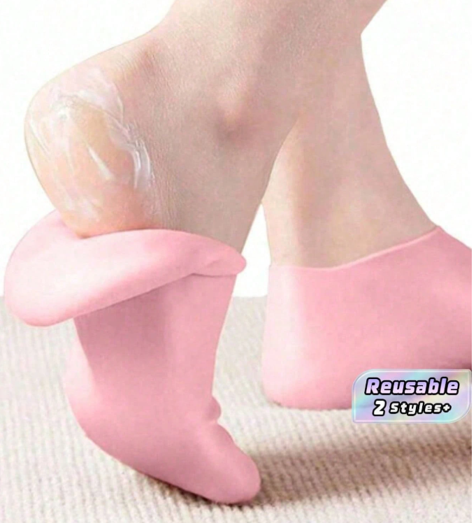 56% OFF 1/2 Pairs Silicone Skin Care Footmuffs Moisturizing Foot Socks Anti-Cracking Softening Callus Cuticle Foot Cover Foot Mask Massage Moisturizing Foot Care Socks