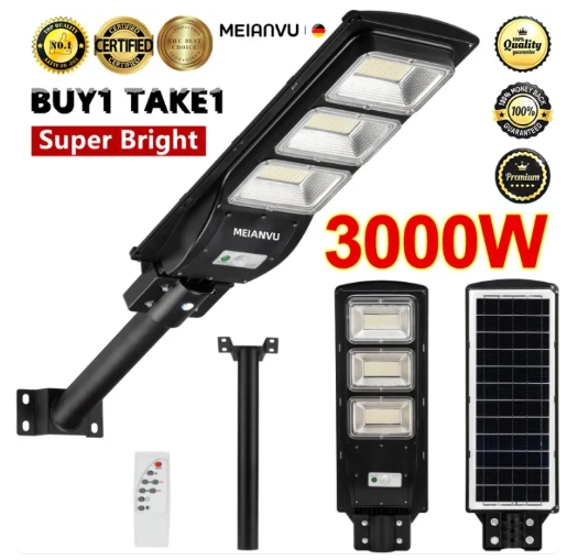 83% OFF 【BUY 1 TAKE 1】Solar Street Light 3000W Solar Light Outdoor Waterproof IP67 2000W 1000W Solar Lamp 2835LED Garden Light Automatically Night Light Flood Light Intelligent Sense With Remote Christmas Lights