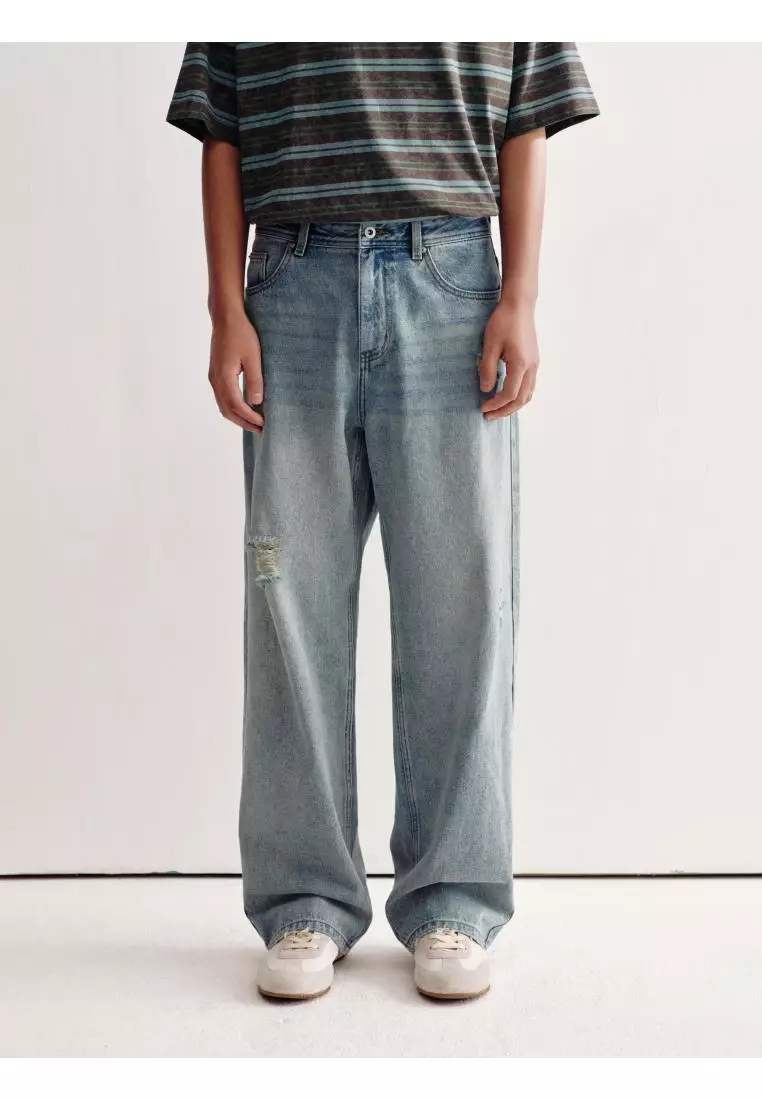 22% OFF URBAN REVIVO Loose Fit Wide-Leg Jeans