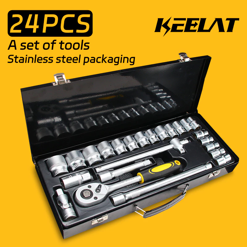 37% OFF KEELAT 121Pcs Toolbox Ratchet Wrench Set (50HRC) DIY Tools Screwdriver Hex Drive Hardened Steel