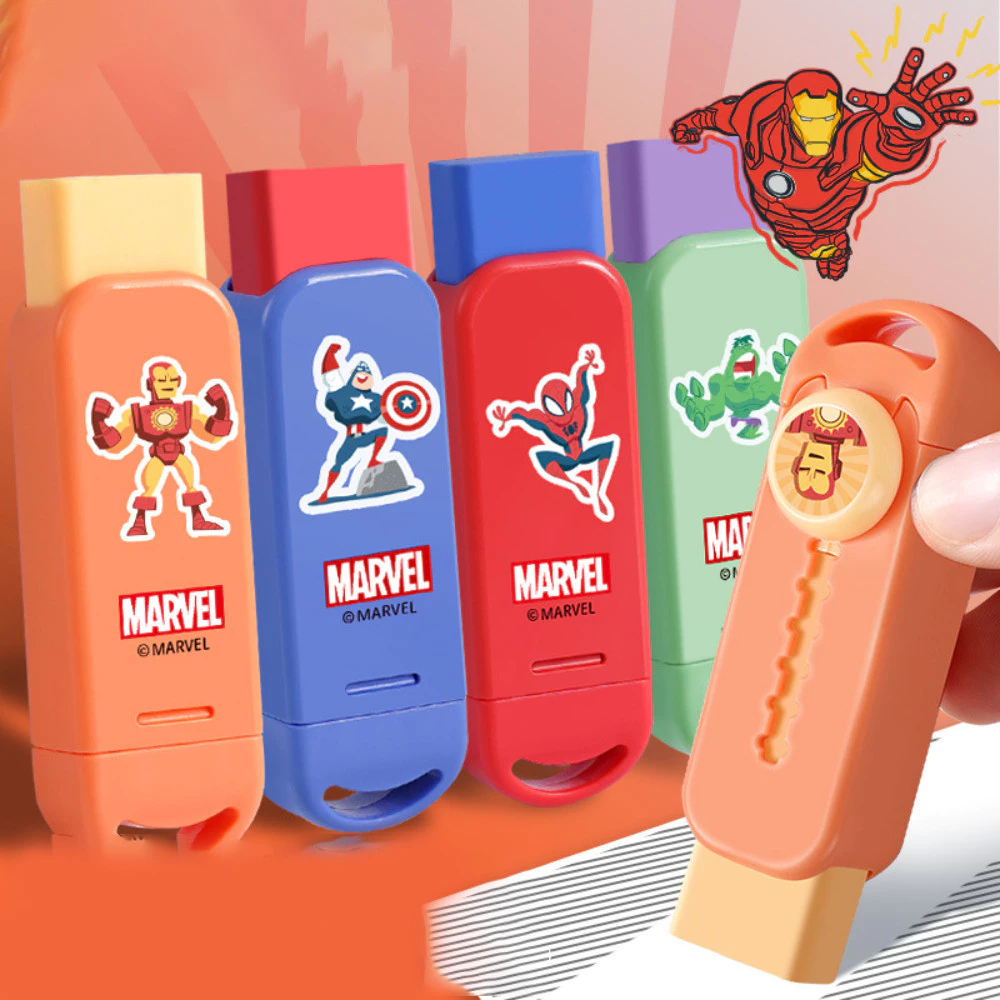 27% OFF Cartoon Spider-Man Pattern Push-pull Eraser Less Crumbs Correction Student Stationery Reward Gift