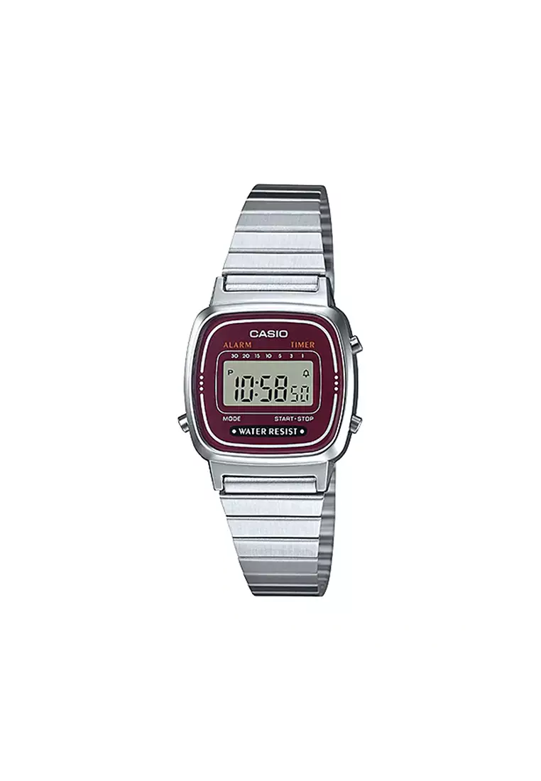 55% OFF Women's Digital Watch LA670WA-4 Stainless Steel Band Casual Watch
