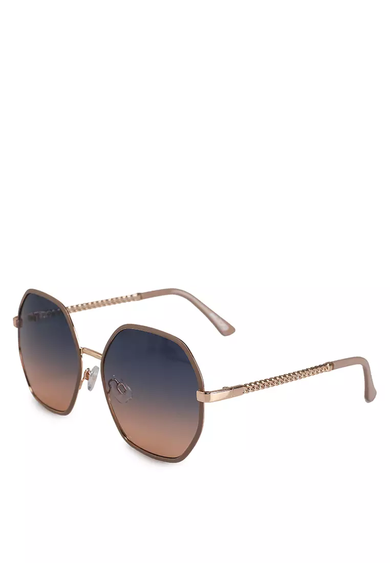 57% OFF Teren Metal Hexagonal Sunglasses