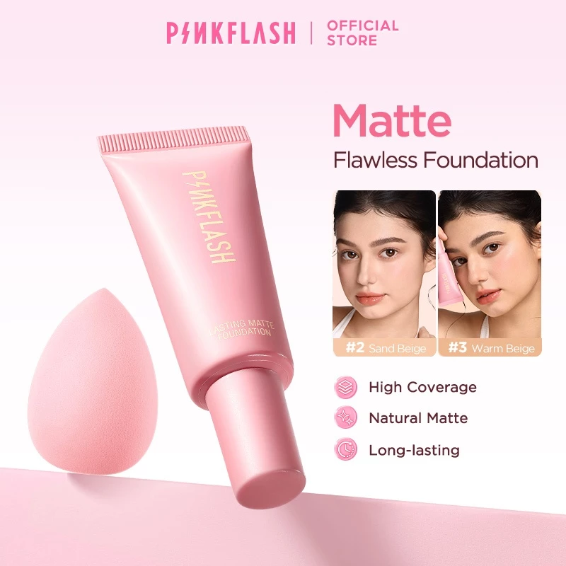 81% OFF PINKFLASH Full Coverage Long-wear Oil Control Matte Foundation Makeup Sponge Beauty Tools Makeup Set
