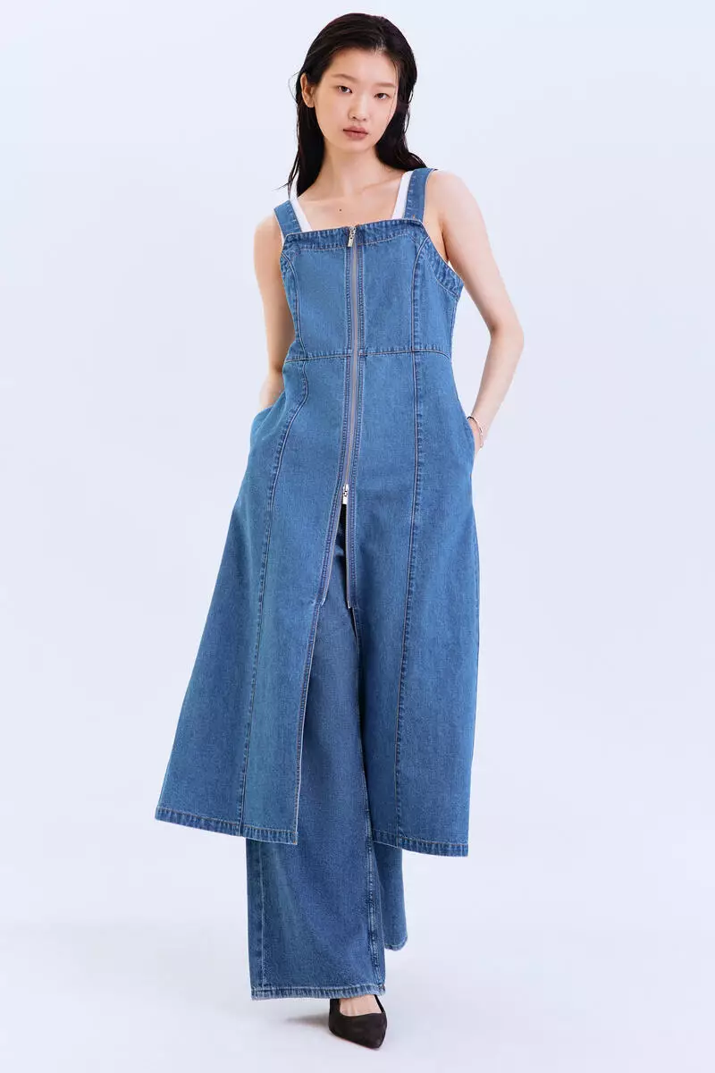 55% OFF H&M Zip-front denim dress