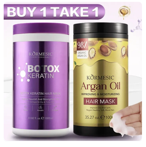 63% OFF 1000ML Botox Keratin Hair Treatment MaskOrganicRepair Conditioner +1000g Argan Oil ConditionerDeep Repair Damage Frizzy