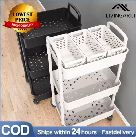 73% OFF COD🔥3/4/5Layers Bathroom Trolley Cart Organizer Kitchen Shelf Rack Shelf Storage Rack With Wheel#XTC#XTC05