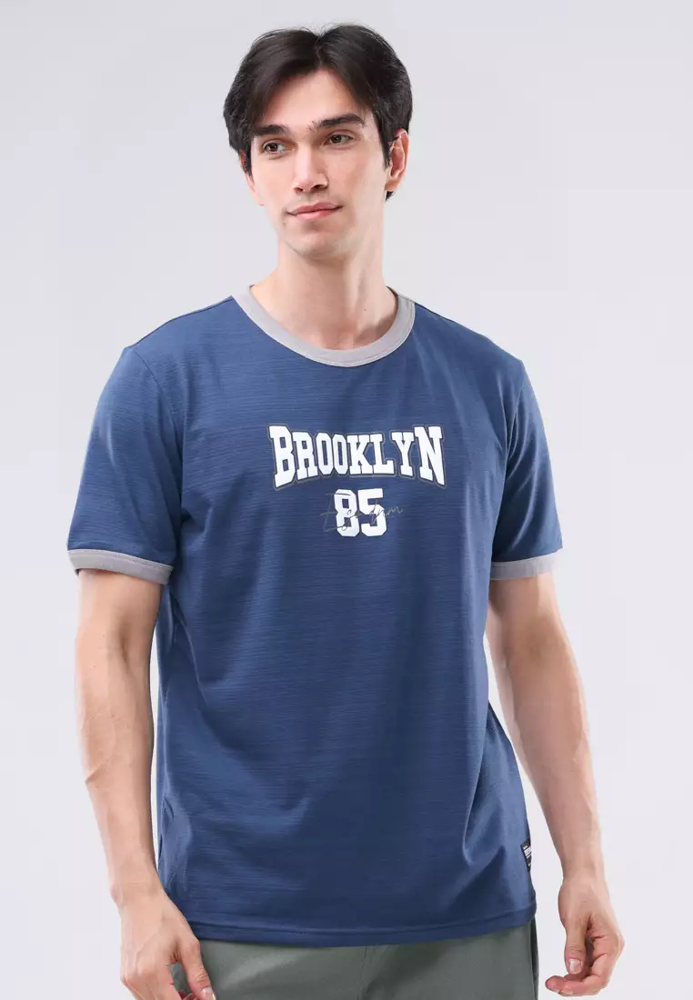 35% OFF Round Neck Streaky Short Sleeves