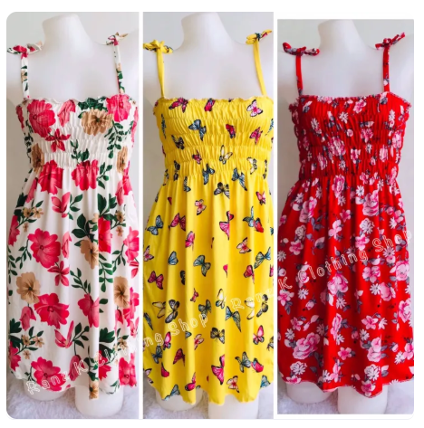 35% OFF Mini Smocking Dress | Floral Butterfly Pattern | Maternity Summer Dress | Small to Medium Adult Size