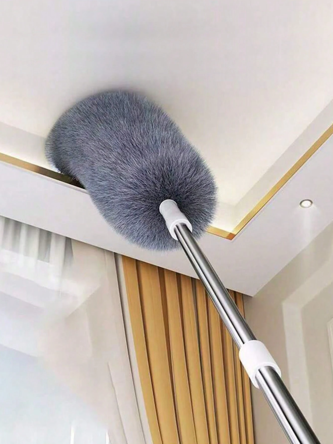 5% OFF 1pc Extendable Ceiling Fan Duster With Cleaning Brush, Home Ceiling Dust Cleaner Sweeping Ceiling, Wall And Roof, Detachable & Washable Ultra-Fine Fiber For Ceiling Fan, Kitchen, Living Room, Bedroom, Hallway