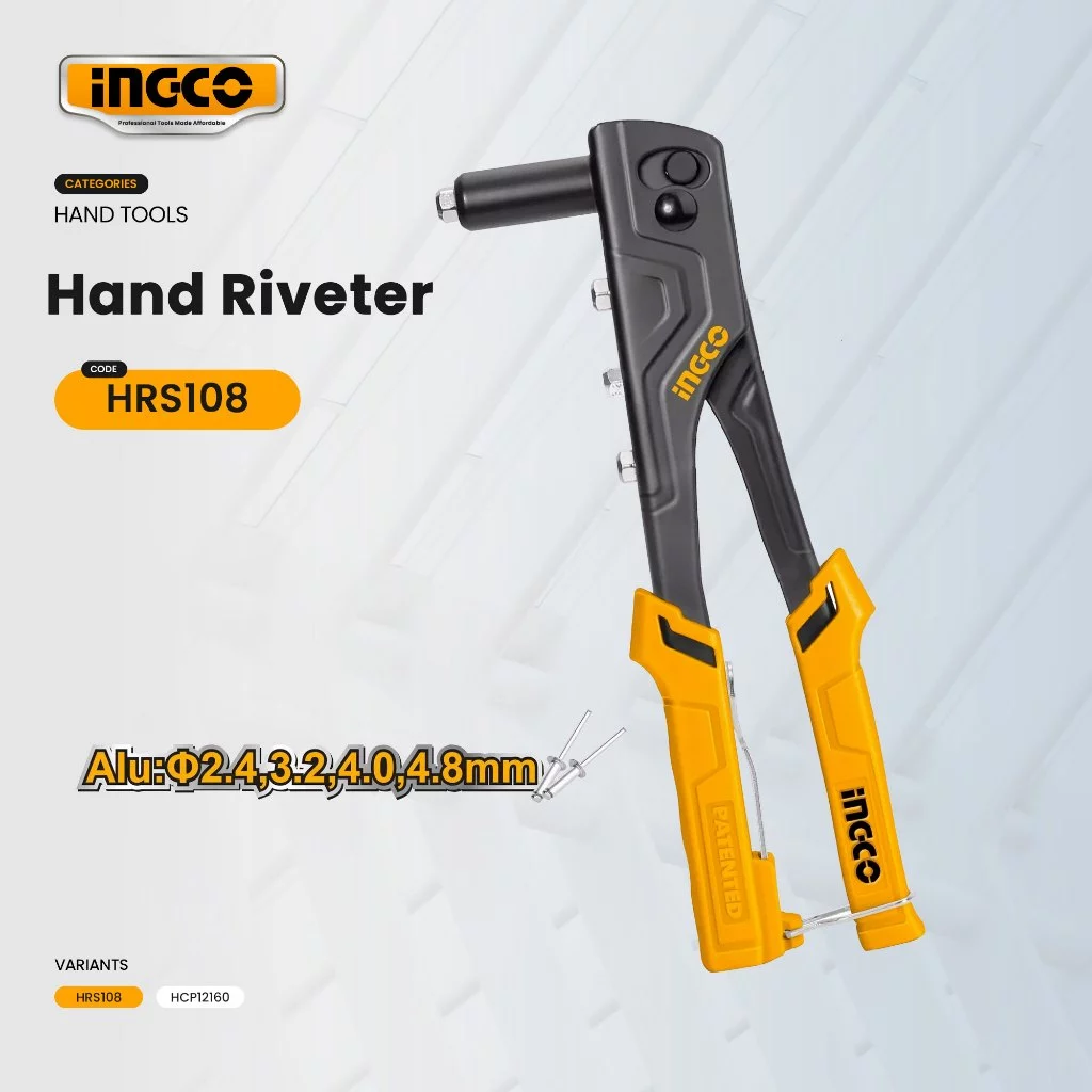 50% OFF Ingco Hand Riveter 10.5" For Installing Blind Rivets Use HRS108 IHT