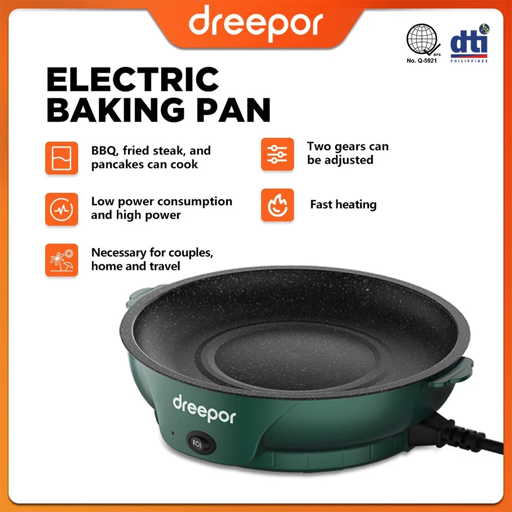 77% OFF Dreepor Multifunctional Electric Grill Pan Easy To Clean Non-Stick Electric Frying Cooker BBQ