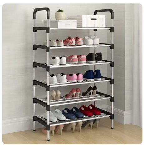 25% OFF RL 6Layer Shoe Rack Stainless Steel Stackable Shoes Organizer Storage Stand COD