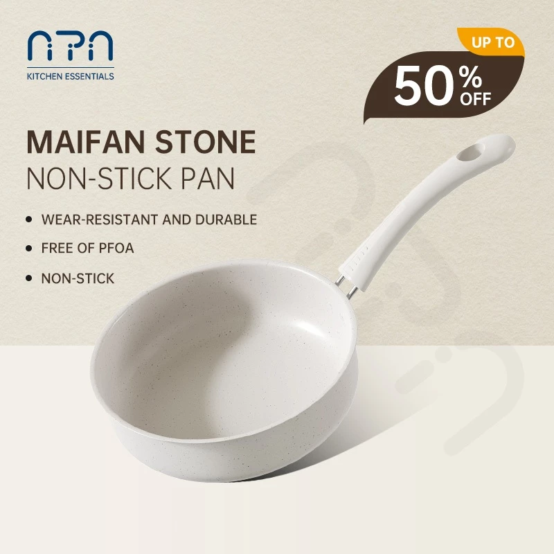 40% OFF Nipiin White Non-stick Pan Kitchen Iron Frying Pan Multi Roaster Stove Suitable for All Stoves