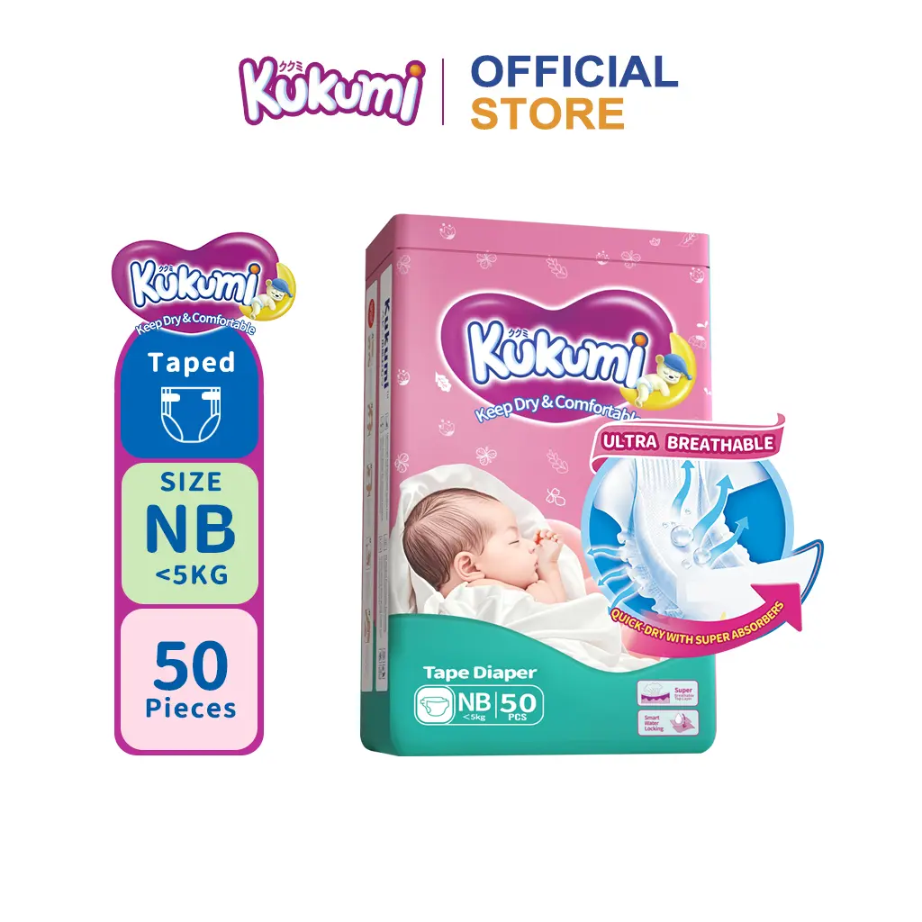 60% OFF Kukumi  Diaper Pants 50pcs Free Shipping Newborn Breathable and Super Absorbent Pull-up Pants