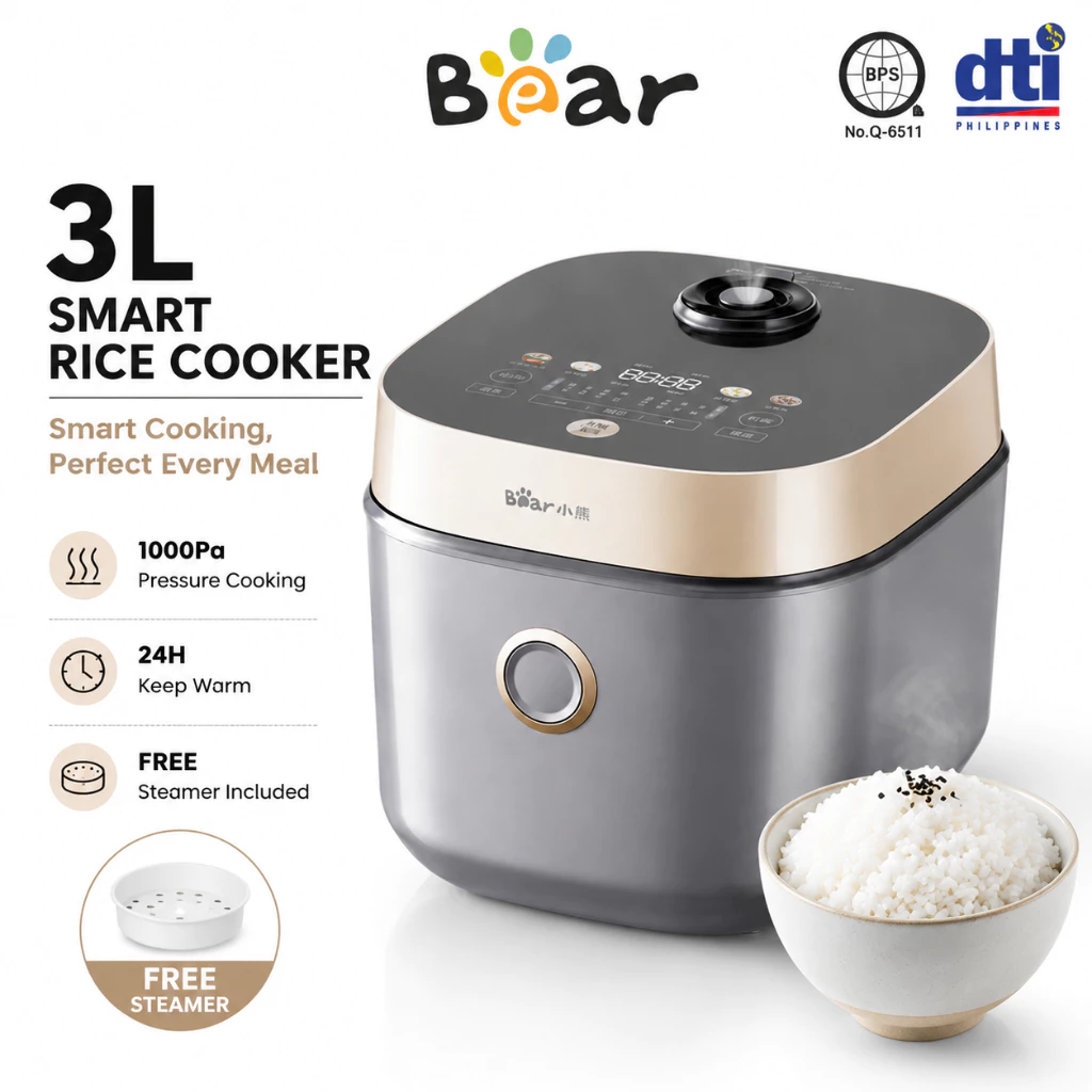 41% OFF Bear 3L Smart Rice Cooker with Steamer Electric Pressure Cooker Multi Cooker Ceramic Non Stick Inner Pot for Small Family