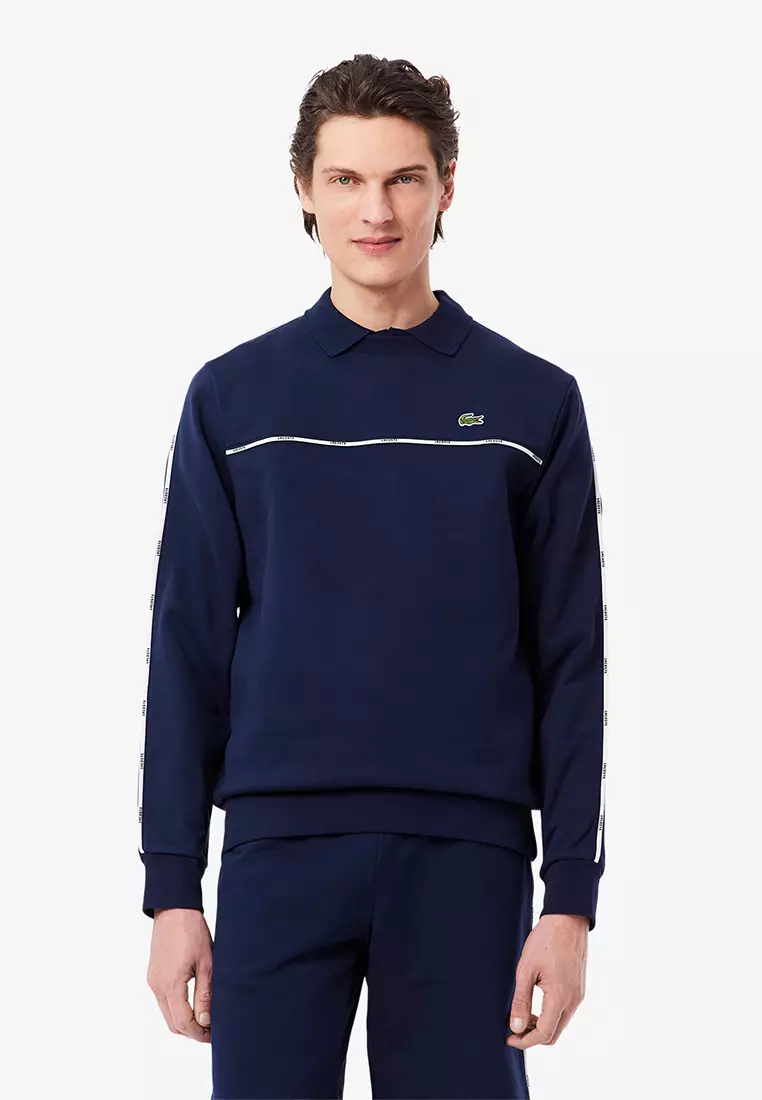 20% OFF Logo Trim Fleece Sweatshirt