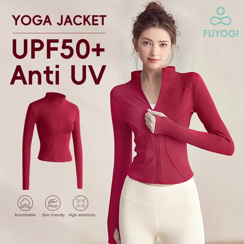 45% OFF FUYOGI Yoga Sports Jacket Long Sleeve Gym Outfit for Women Quick Drying Running Fitness