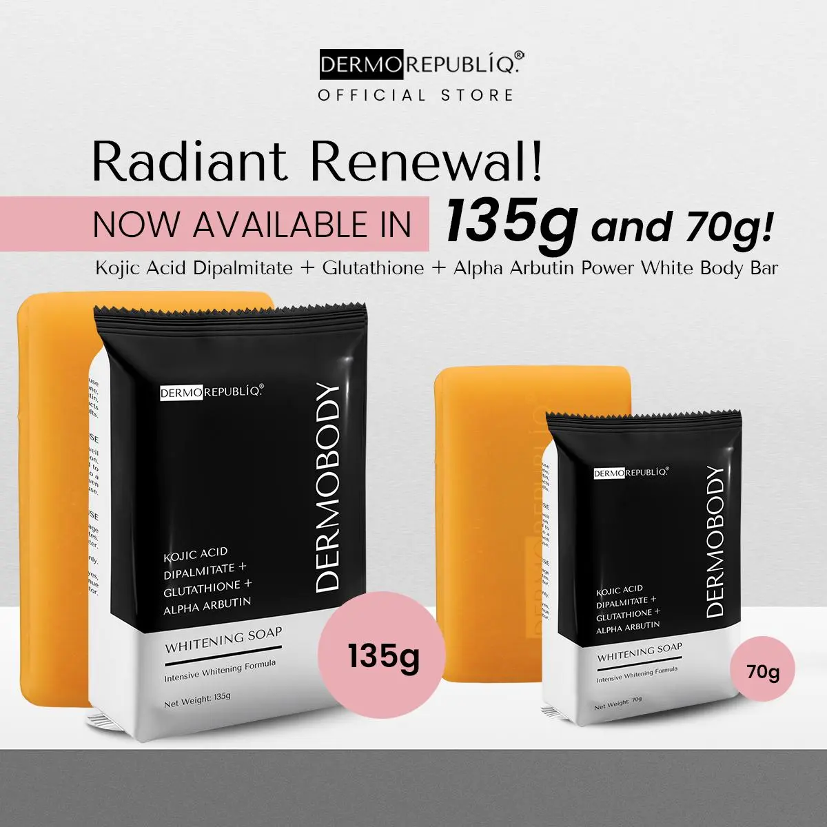 26% OFF DermoBody Kojic Acid Dipalmitate + Glutathione + Alpha Arbutin Whitening Soap