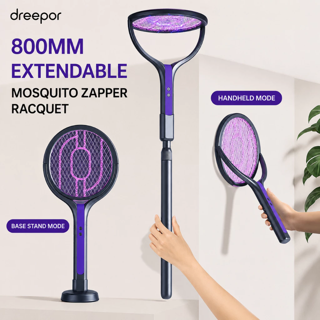47% OFF Dreepor 3in1 Electric Mosquito Racket Rechargeable UV Mosquito Killer with Handle