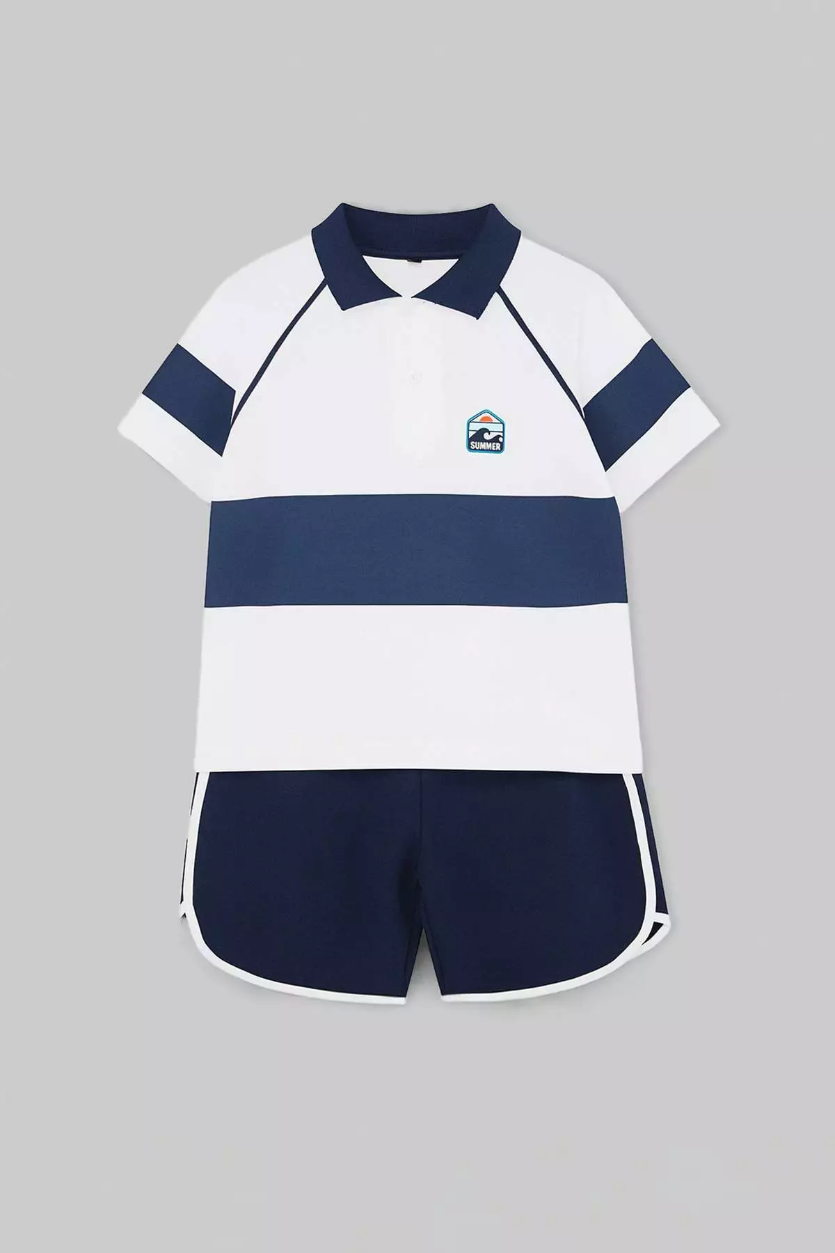 43% OFF Navy Blue Striped Knitted Bottom - Top Set Tkdss26Au00030