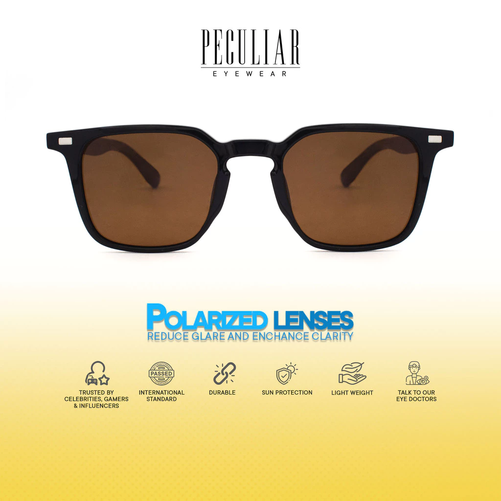 55% OFF Peculiar Dell Square Acetate Metal Polarized Anti-Radiation Sunglass Eyewear for Woman Men