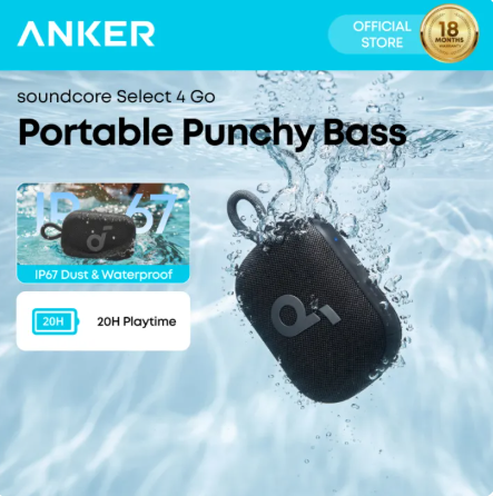 35% OFF Anker soundcore Select 4 Go Bluetooth Speaker - IPX67 Waterproof, 20-Hour Playtime, Super Bass, Portable Wireless and Bluetooth Speaker for PC A31X1