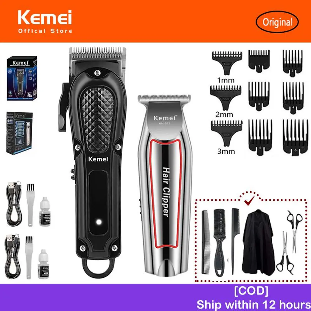 50% Kemei rechargeable hair clipper cordless beard hair trimmer powerful electric hair cutter 1071  hair clipper SET