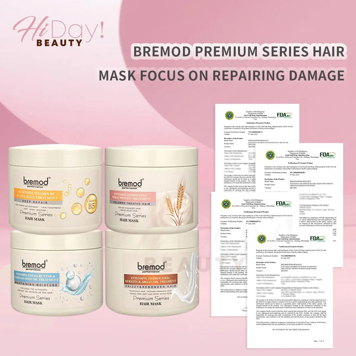 52% OFF Trending Bremod Premium Series Hair Mask - Focus on Repairing Damage, Dry, Frizzy, Reboned Hair Conditioner - Moisturizing, Deep Repair, Colored Treated Hair Care
