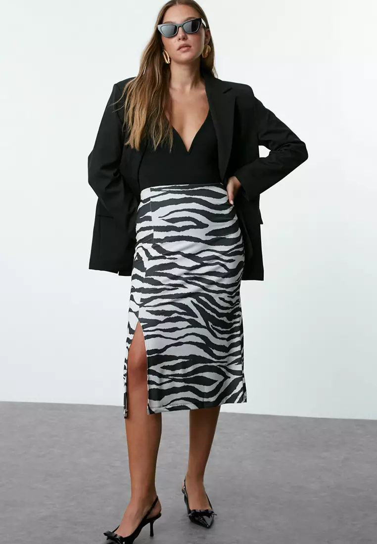 81% OFF Zebra Pattern Skirt