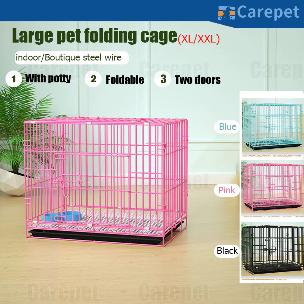 44% OFF Dog Heavy Cage with Poop Tray Heavy Duty Pet Collapsible Cage Foldable Pet Cage L XL XXL