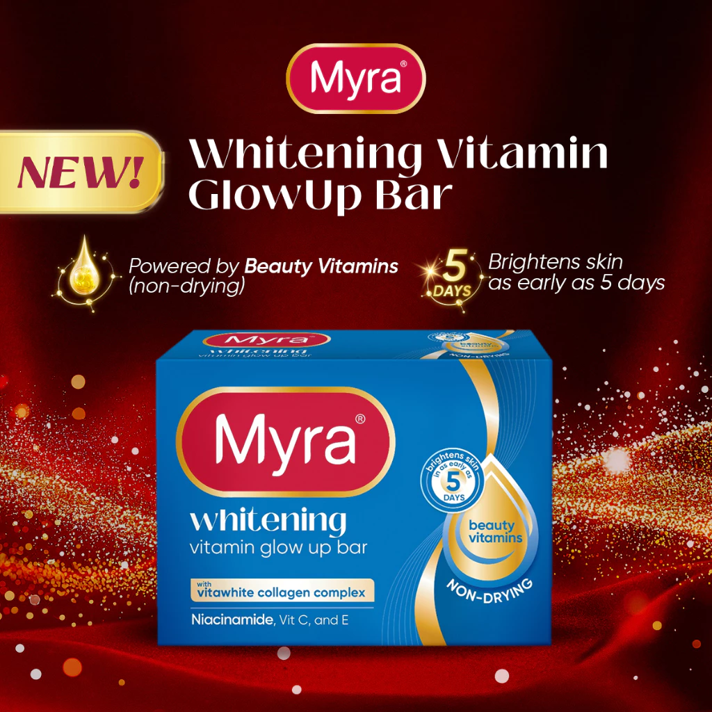 10% OFF New Myra Whitening Vitamin GlowUp Soap Bar 90g (Trio Pack)